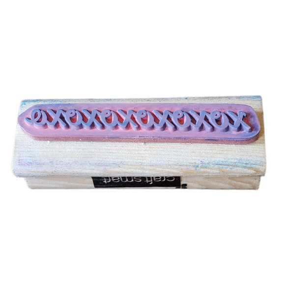 Valentine Love XO Words Craftsmart Border Wood Mounted Rubber Stamp - Picture 8 of 8